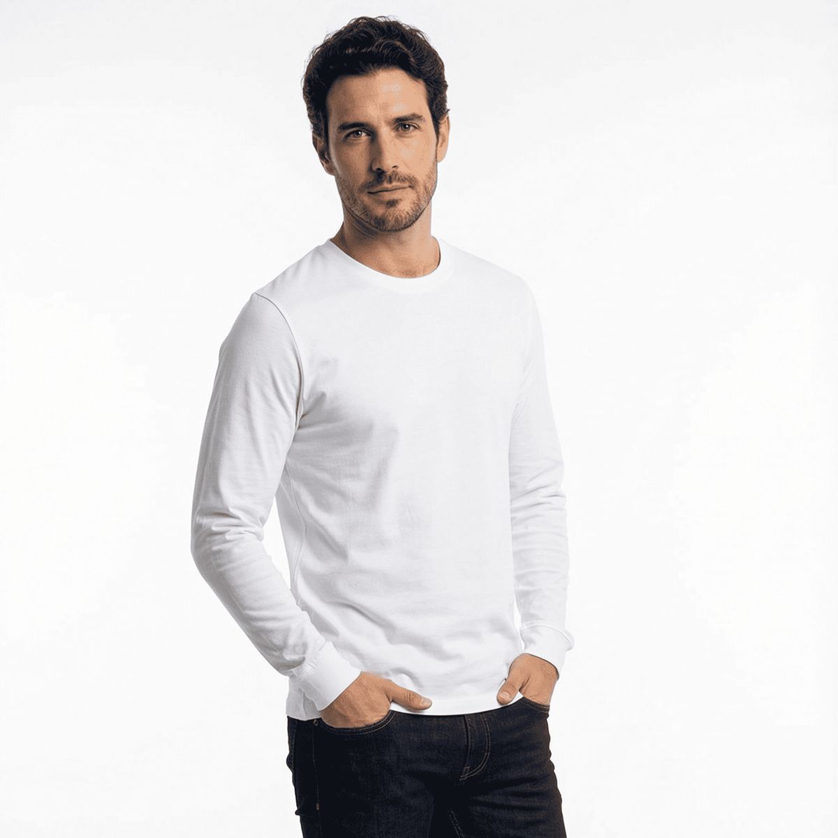 T WORLD - Polera Algodón Manga Larga Cuello Redondo UV Antipilling