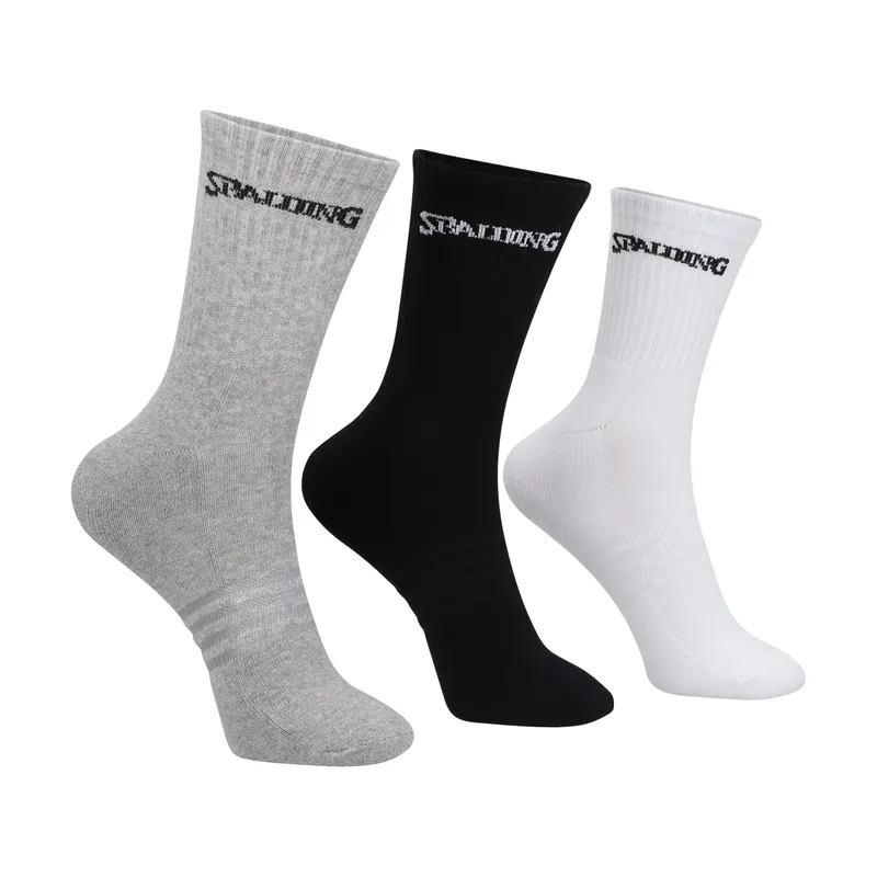 SPALDING - TRIPACK CALCETINES MEDIOS ADULTO NEGRO