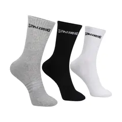 SPALDING - TRIPACK CALCETINES MEDIOS ADULTO NEGRO
