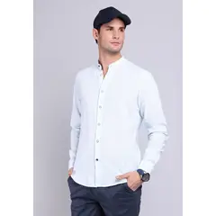 SOVIET - Camisa Cuello Mao Lino