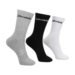SPALDING - TRIPACK CALCETINES MEDIOS 40-45 NE-GR-BL