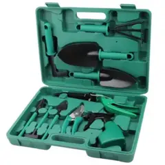 GENERICO - Set De Jardineria 10 Piezas Con Estuche Verde