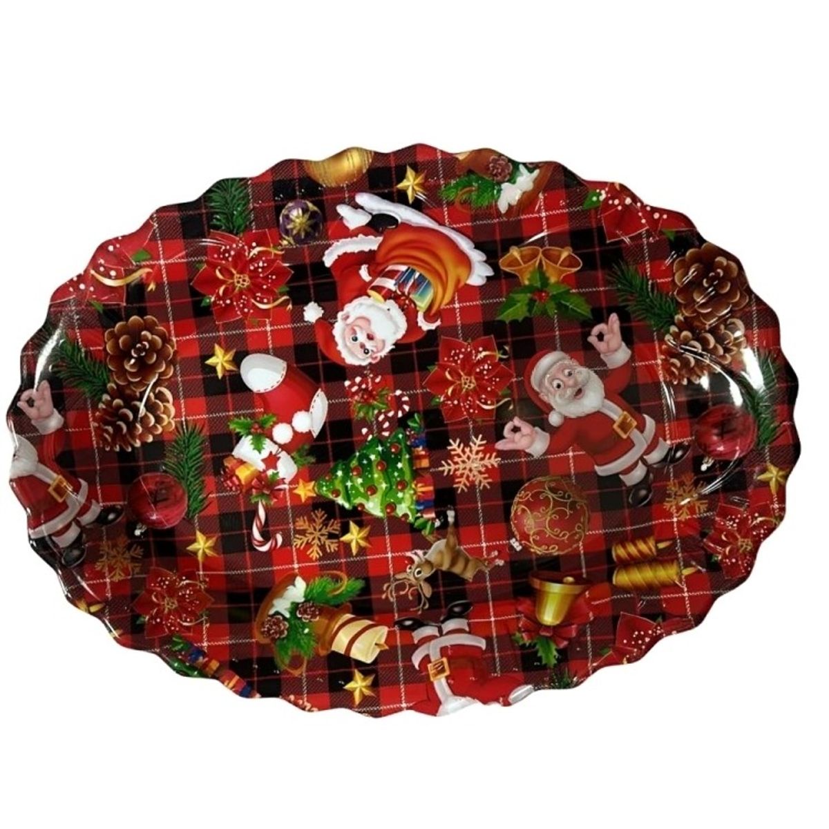 OEM - SET X 3 BANDEJA OVALADA NAVIDAD 36cmx33X4cm