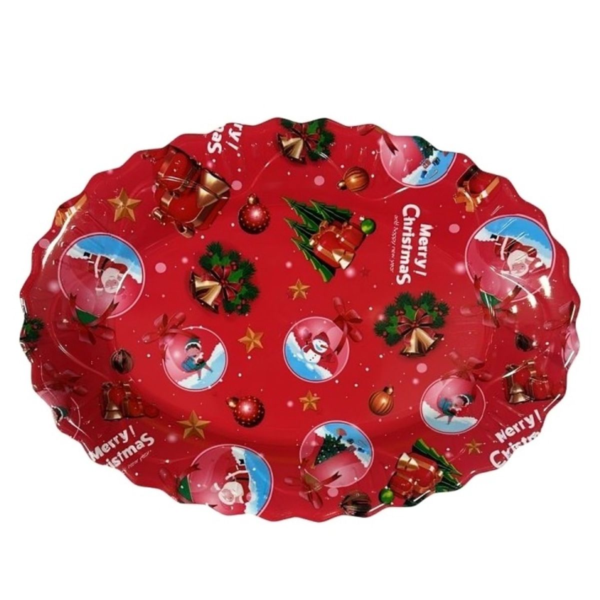 OEM - SET X 3 BANDEJA OVALADA NAVIDAD 36cmx33X4cm