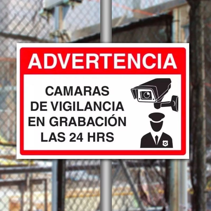 GENERICO - Advertencia Cámaras De Vigilancia 30x20cm Metal