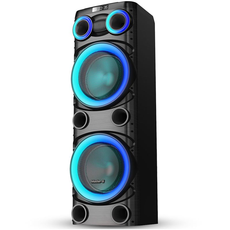 MASTER G - Parlante Karaoke Bluetooth 12” x2 con Micrófono MGKRAKEN