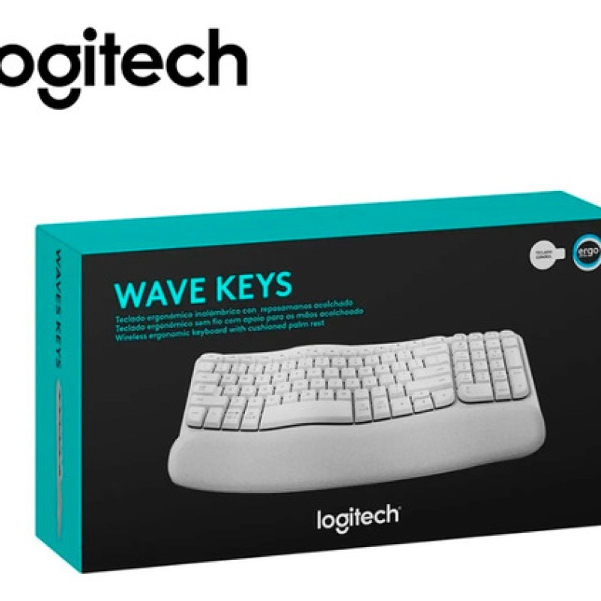 LOGITECH - Teclado Ergonomico Wireless Logitech Wave Blanco