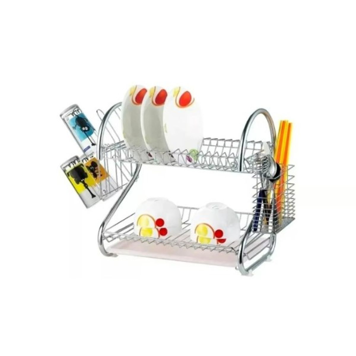 GENERICO - Secador Escurridor De Loza Platos Inoxidable Grande Gris