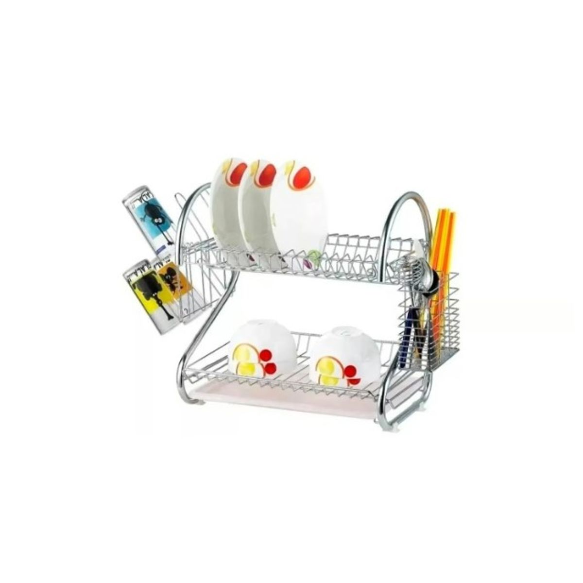 GENERICO - Secador Escurridor De Loza Platos Inoxidable Grande Gris