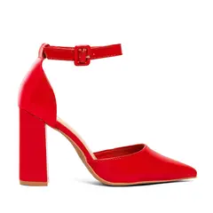 WEIDE - Zapato Taco Alto Rojo Fiesta Mujer GH62