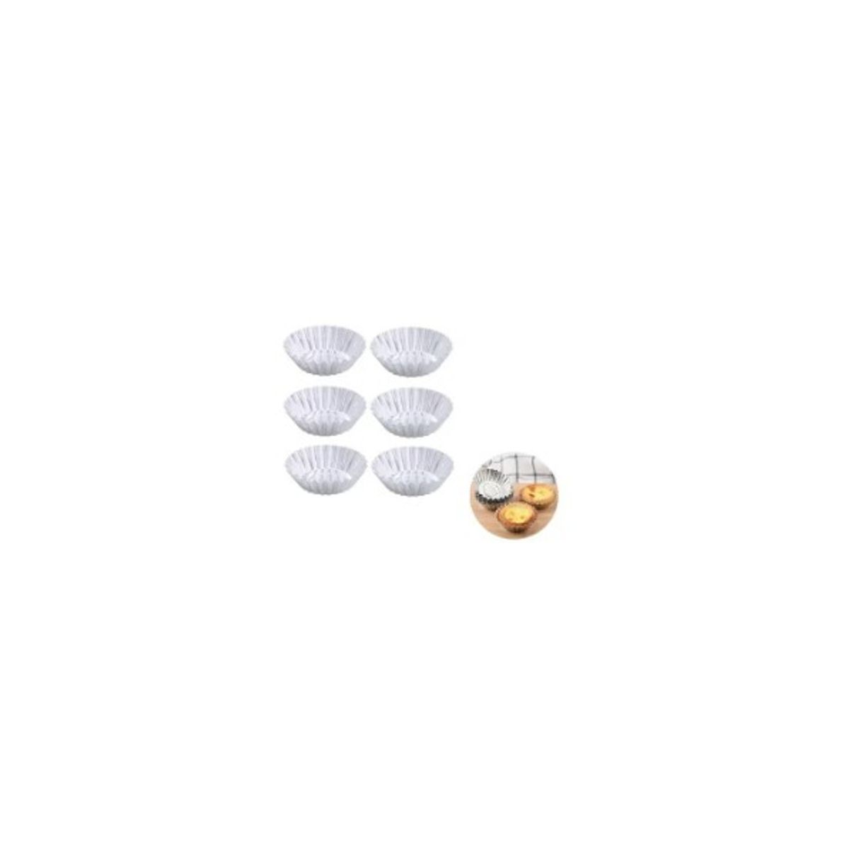 GENERICO - Pack X6 Molde Mini Tartaleta Molde Tarta De Huevo Molde 8cm