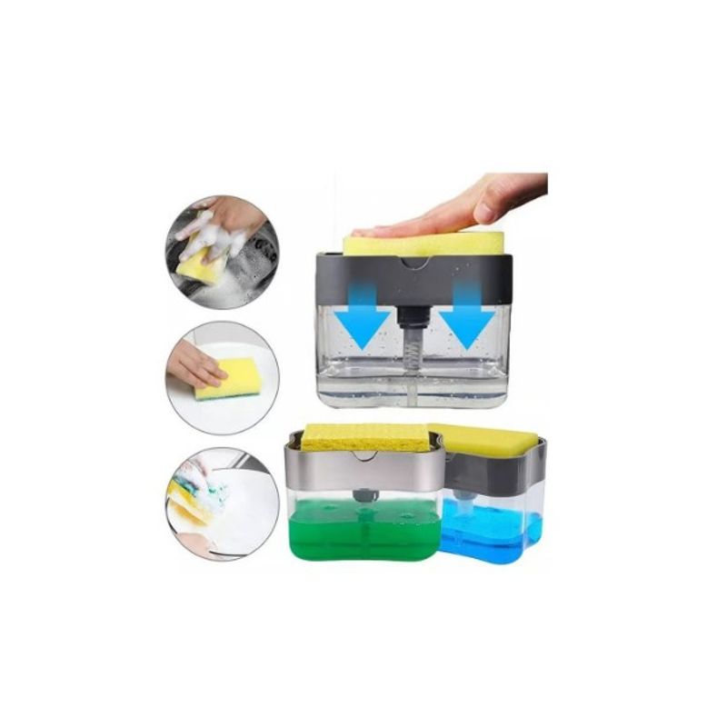 GENERICO - Dispensador De Lavalozas Detergente Manual Con Esponja