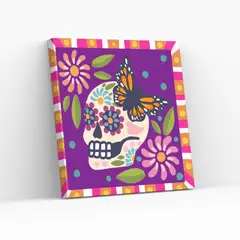GENERICO - Diamond Painting en bastidor 30x30 Calavera Morado