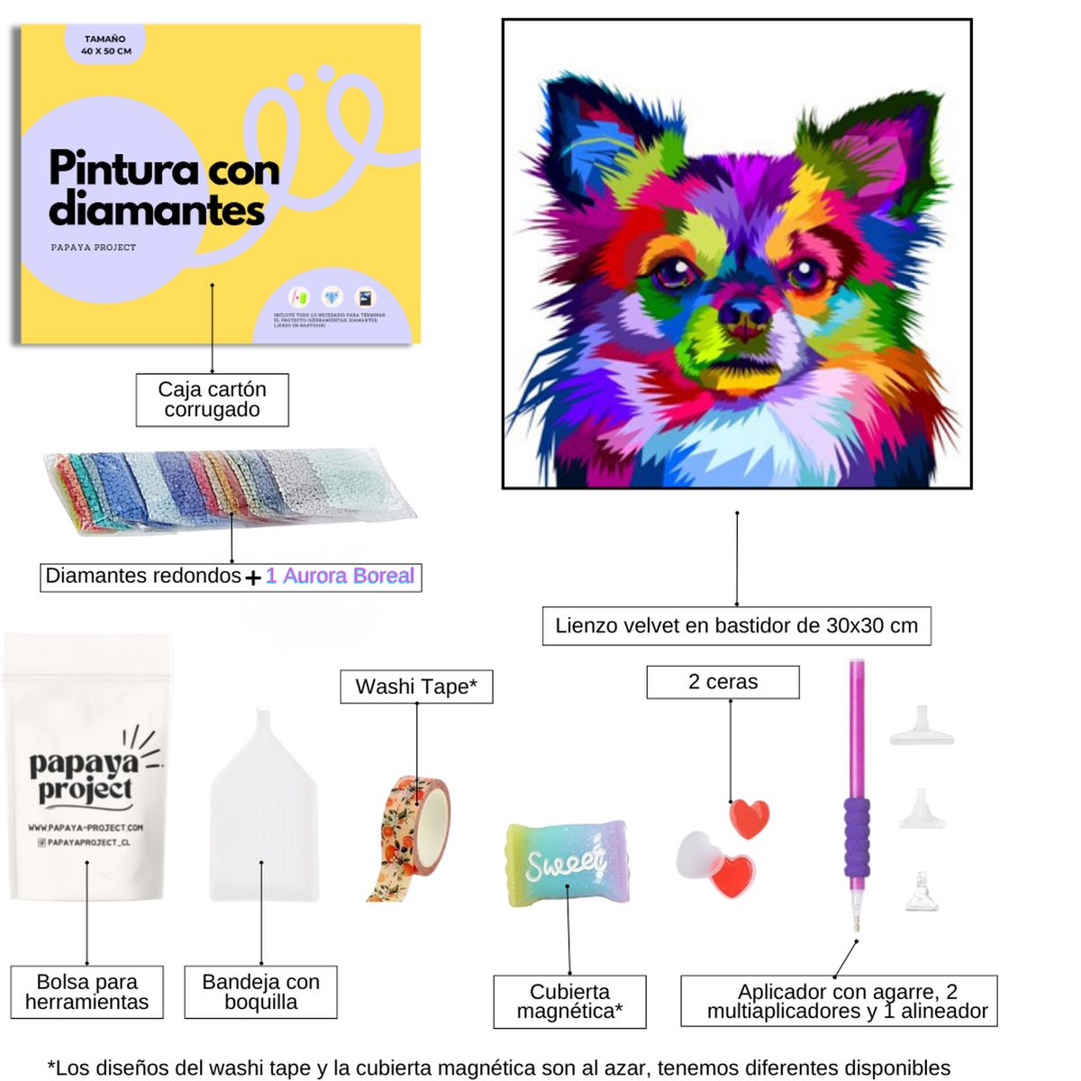 GENERICO - Diamond Painting en bastidor 30x30cm Pome Pop