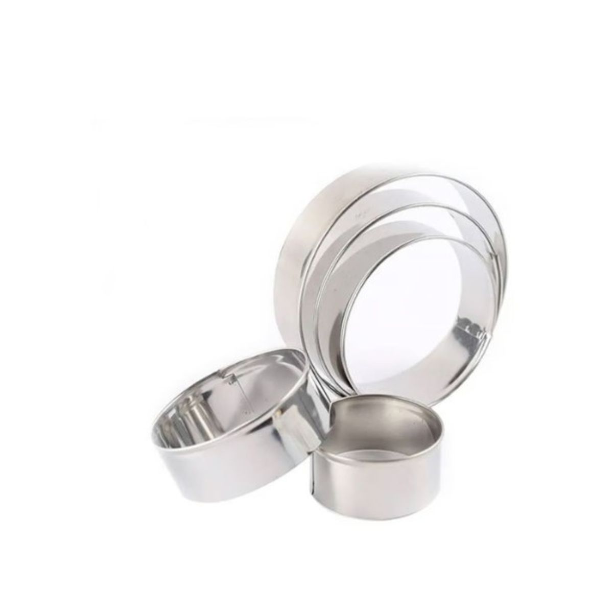 GENERICO - Molde Redondo De Acero Inoxidable Para Galletas 5 Piezas