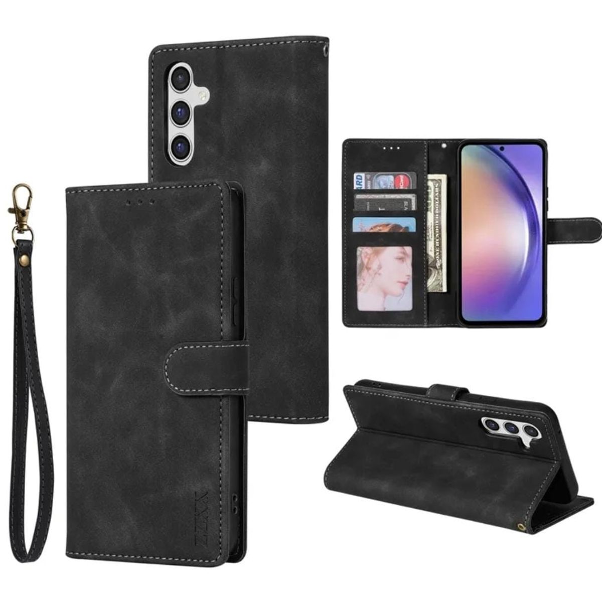 GENERICO - Carcasa Flip Cover compatible con Xiaomi Poco C65 Negro