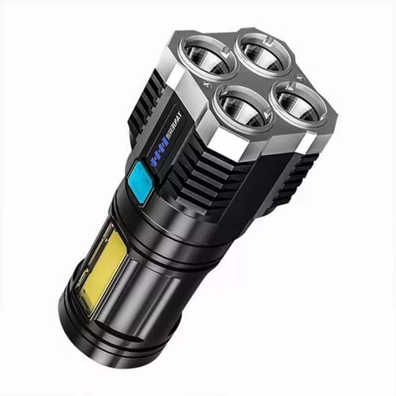 GENERICO - Linterna Led Usb Recargable Alto Alcance 330 Mts 4 Focos