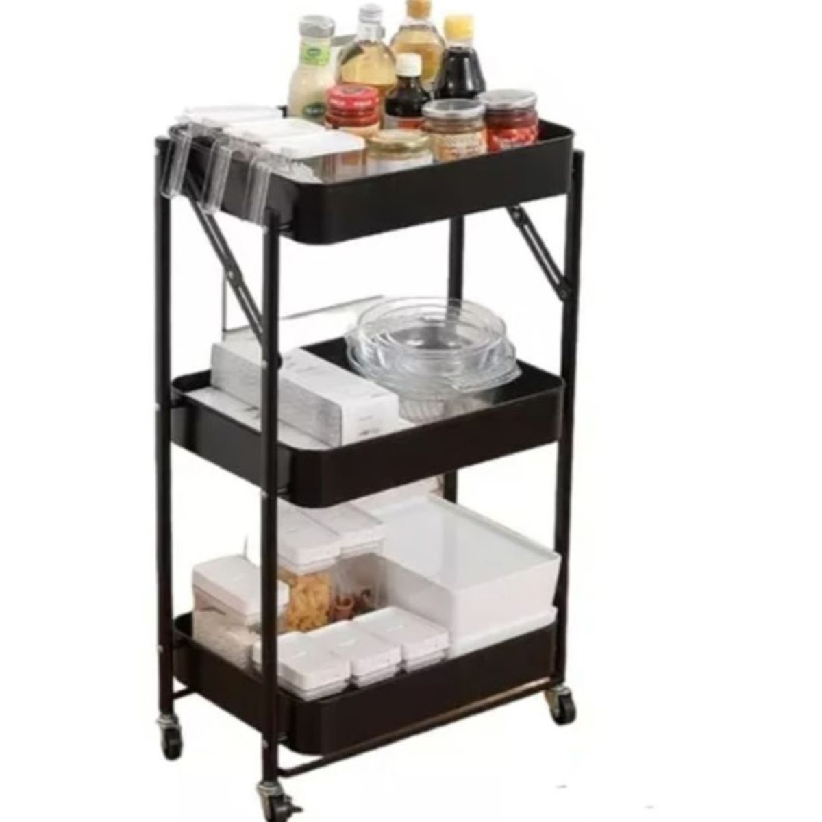 GENERICO - Carrito Organizador Plegable Con Ruedas Varios Colores