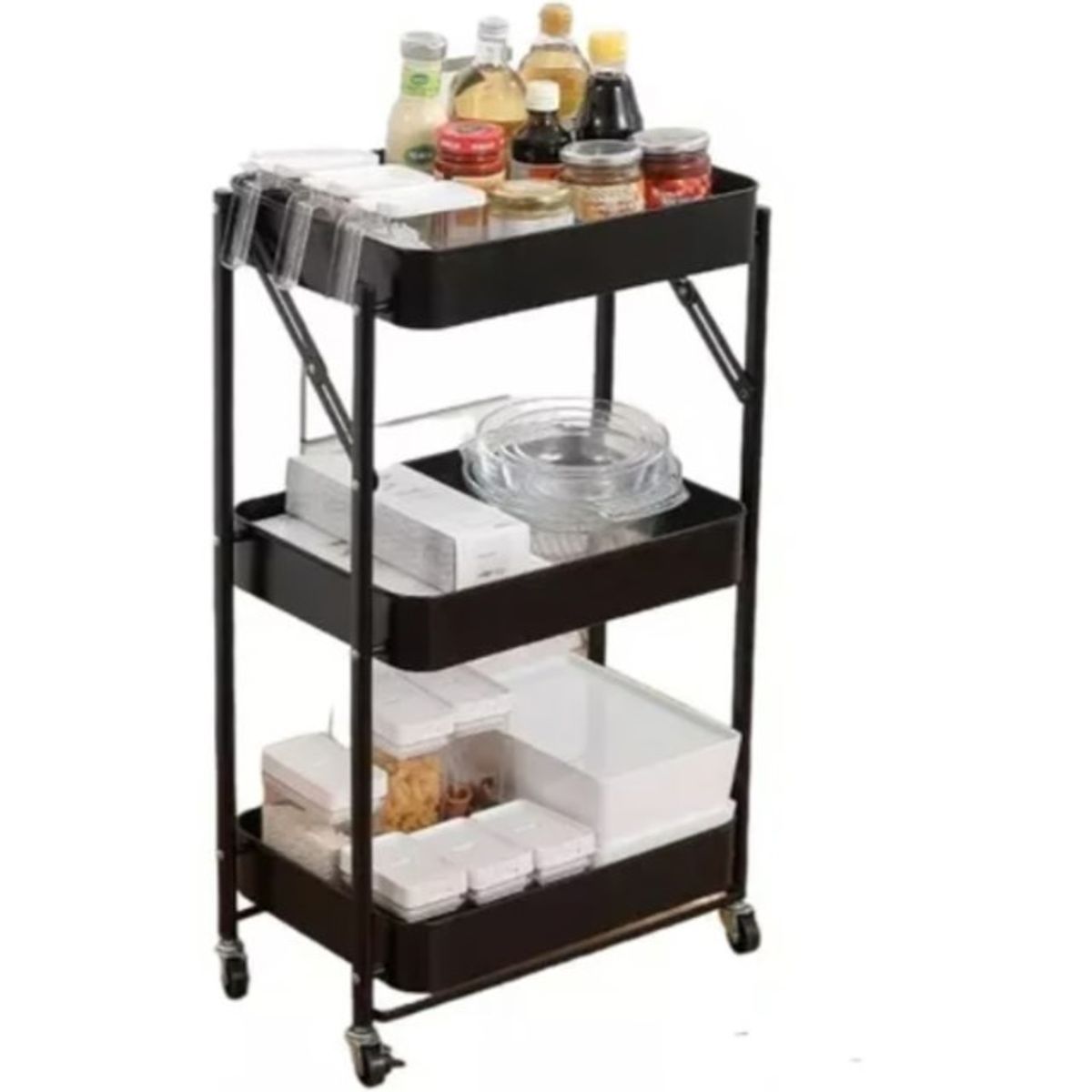 GENERICO - Carrito Organizador Plegable Con Ruedas Varios Colores