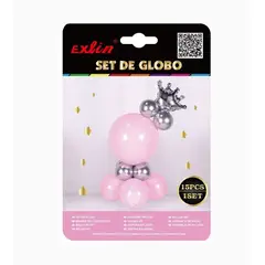 GENERICO - Set De Globos Rosa y Plateado 120cm