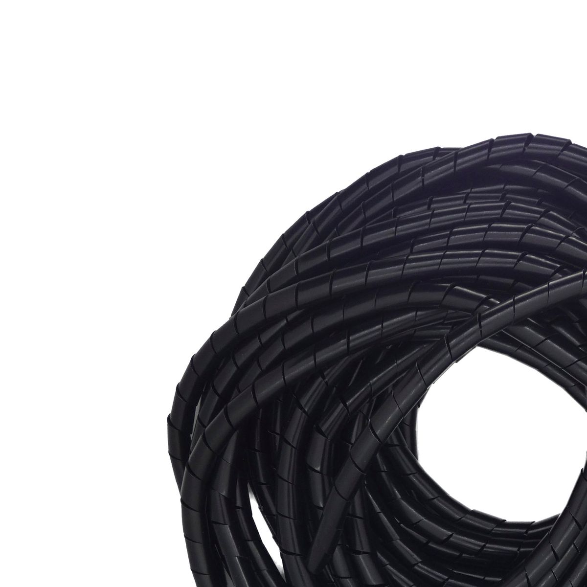 GENERICO - Organizador / Ordena Cable En Espiral negro - 8mm - 10 Mts