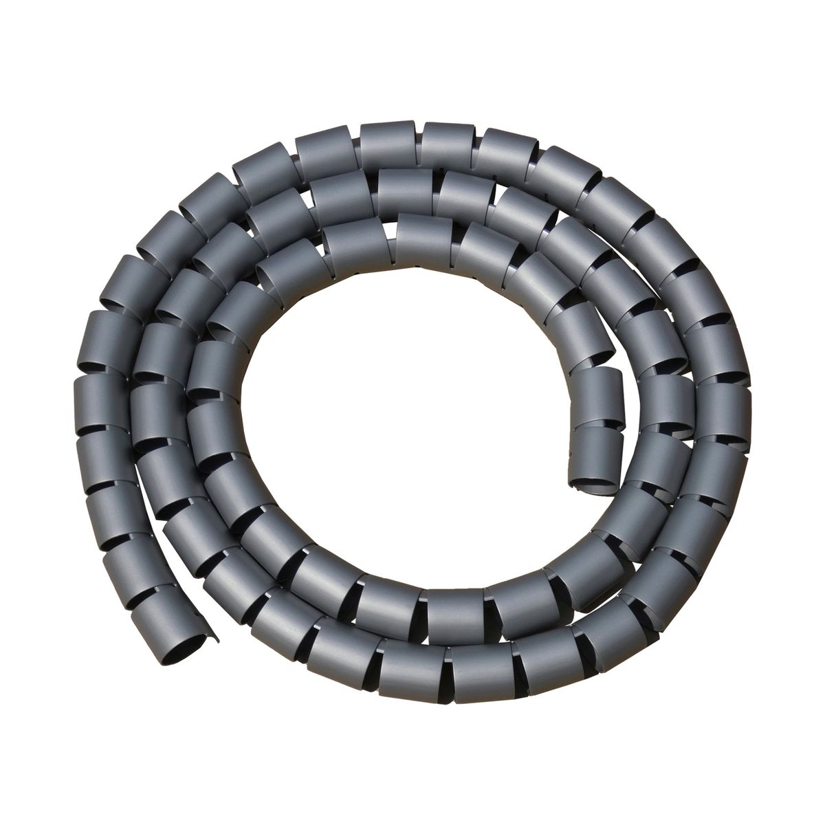 GENERICO - Organizador / Ordena Cable En Espiral gris - 25mm - 1.5 Mts