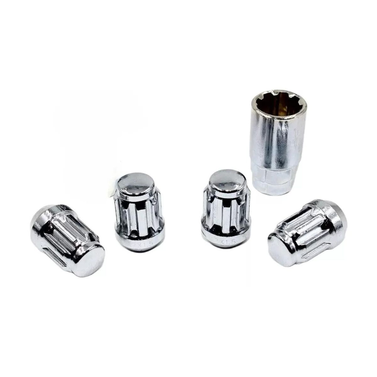 GENERICO - Set De 4 Tuercas De Seguridad Llantas De 12x1.25 + Llave