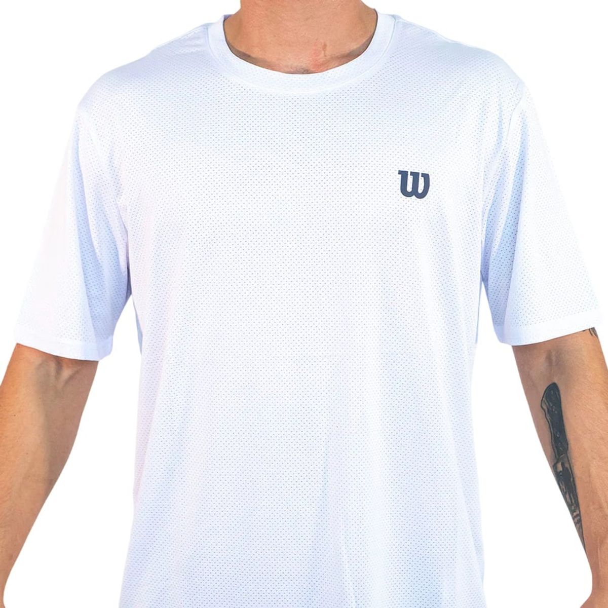 WILSON - Polera Wilson Mesh Blanca Tenis Padel