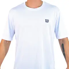 WILSON - Polera Mesh Blanca Tenis Padel