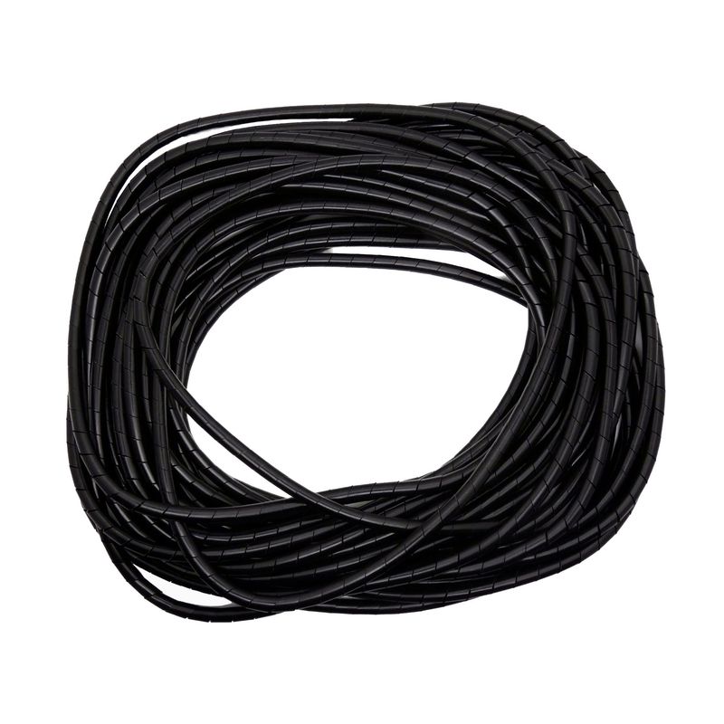 GENERICO - Organizador / Ordena Cable En Espiral negro - 4mm - 10 Mts