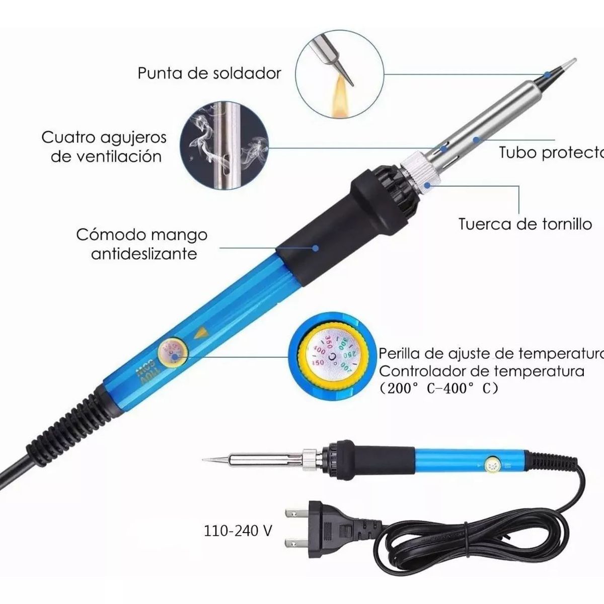 SHOP EHOME BAG - Kit Cautin Para Soldar Eléctrico Punta Tipo Lápiz Estaño