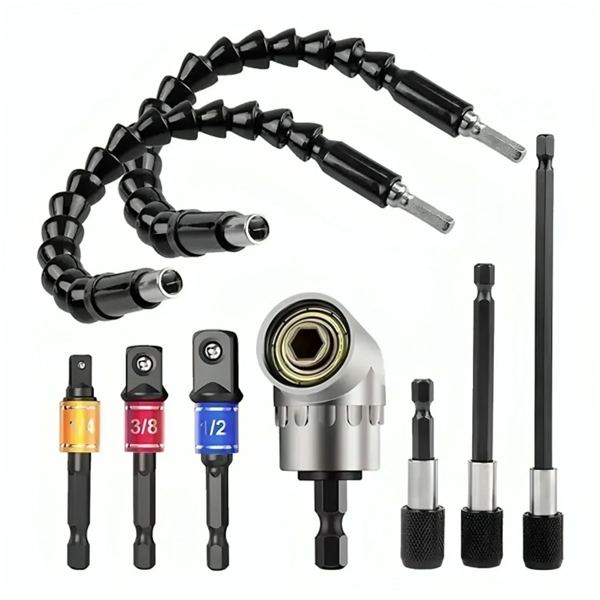 OEM - Kit 9 De Juego Brocas Extensión 1/2-3/8-1/4 Dado Universal