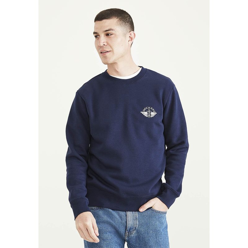 DOCKERS - Polerón Crewneck Regular Fit Azul Oscuro Dockers