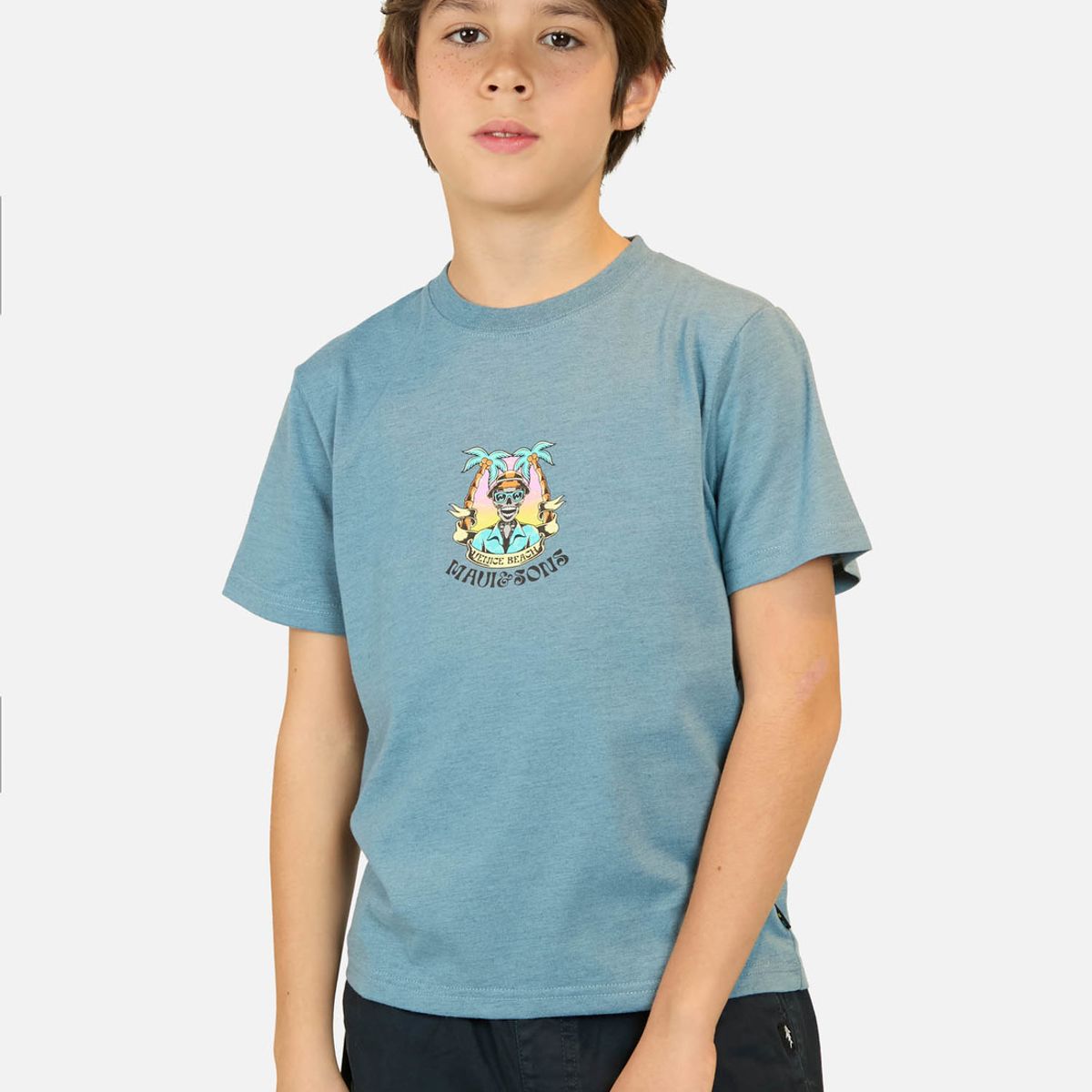 MAUI AND SONS - Polera MC Venice Beach Celeste Niño Maui And Sons