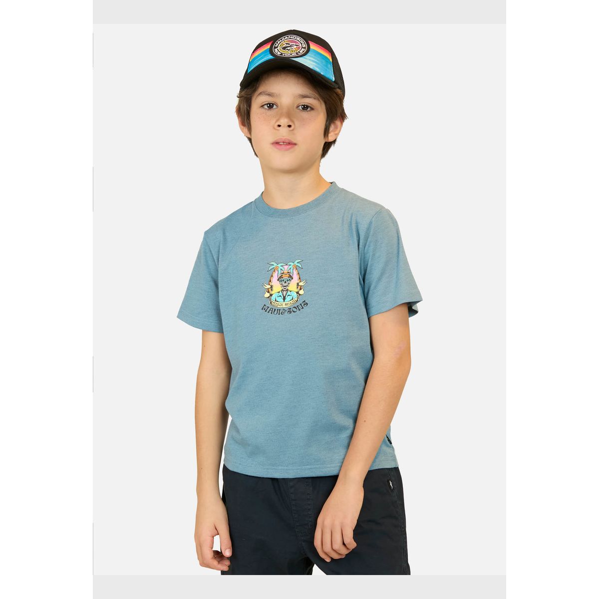 MAUI AND SONS - Polera MC Venice Beach Celeste Niño Maui And Sons