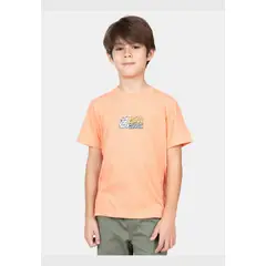 MAUI AND SONS - Polera MC Shark Island Naranja Niño