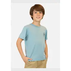 MAUI AND SONS - Polera MC Shark Island Celeste Niño