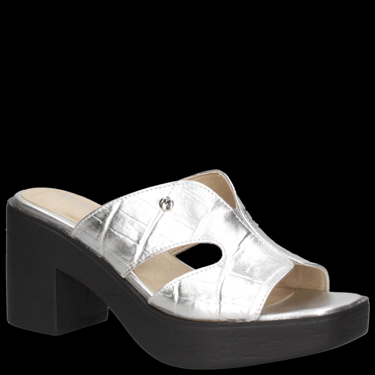 MINGO - Sandalia Casual Mujer Plateado Mingo