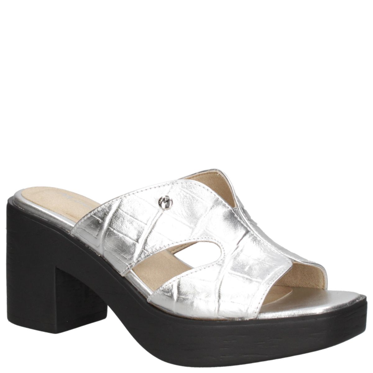MINGO - Sandalia Casual Mujer Plateado Mingo
