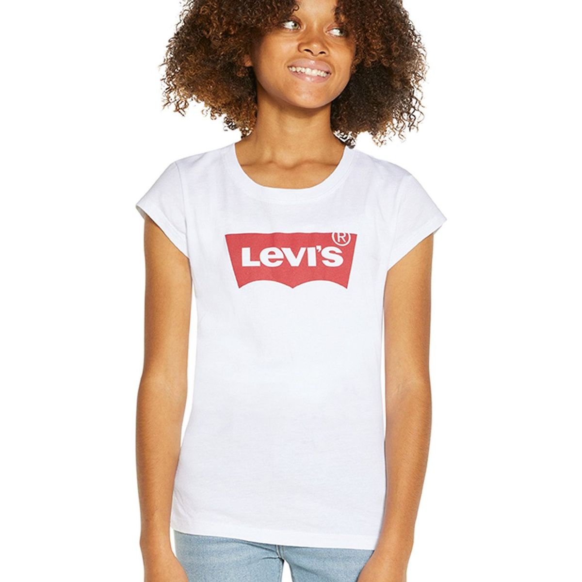 LEVIS - Polera Niña Batwing Manga Corta Blanca Levis