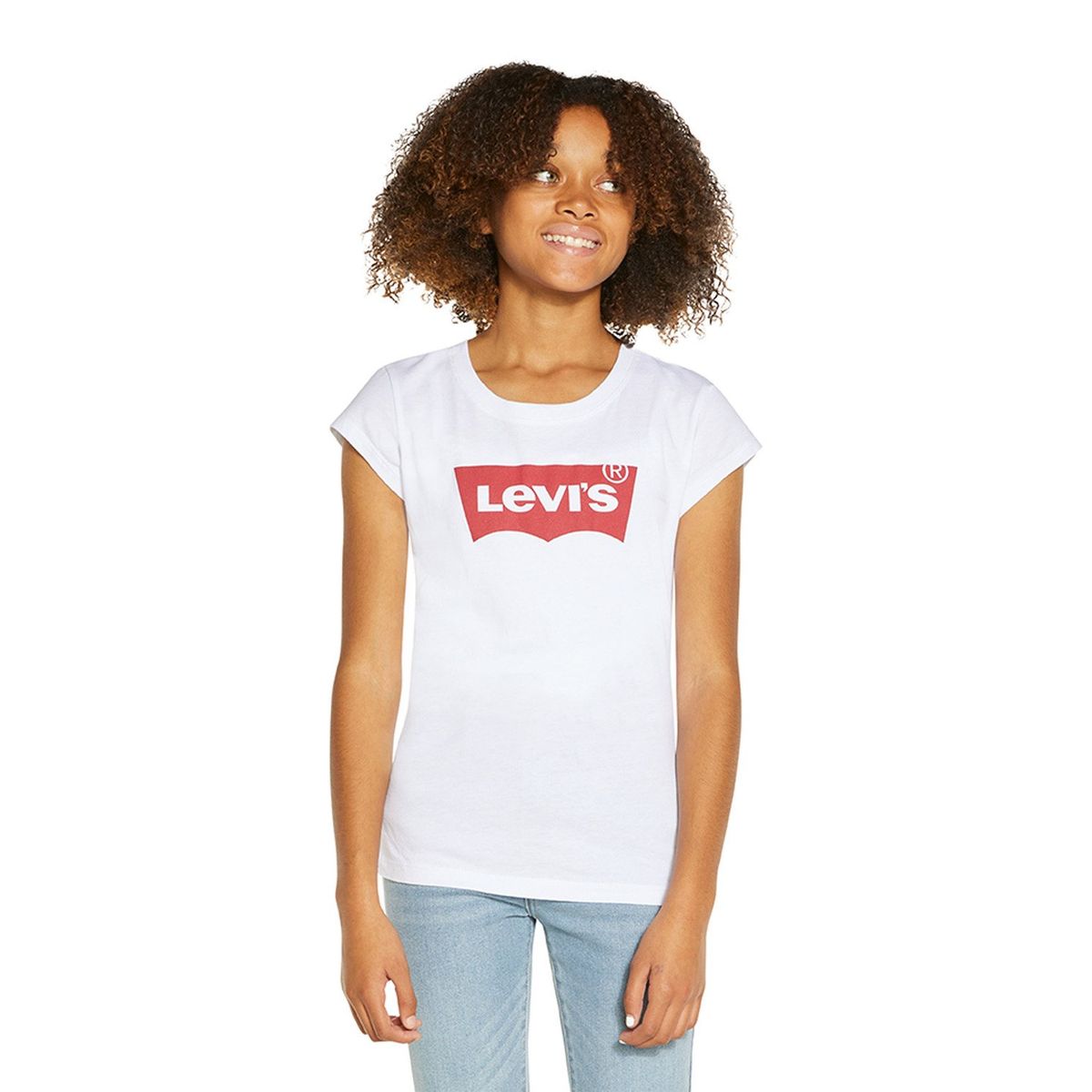 LEVIS - Polera Niña Batwing Manga Corta Blanca Levis
