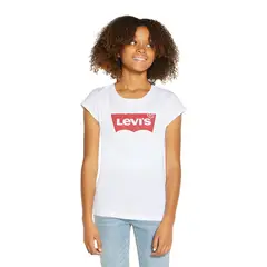 LEVIS - Polera Niña Batwing Manga Corta Blanca