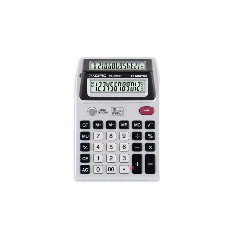 PACIFIC - Calculadora Electrónica Doble Pantalla 12 Dígitos PAC01003