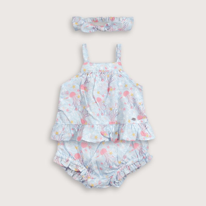OPALINE - Conjunto Bebé niña Celeste 39496 Opaline