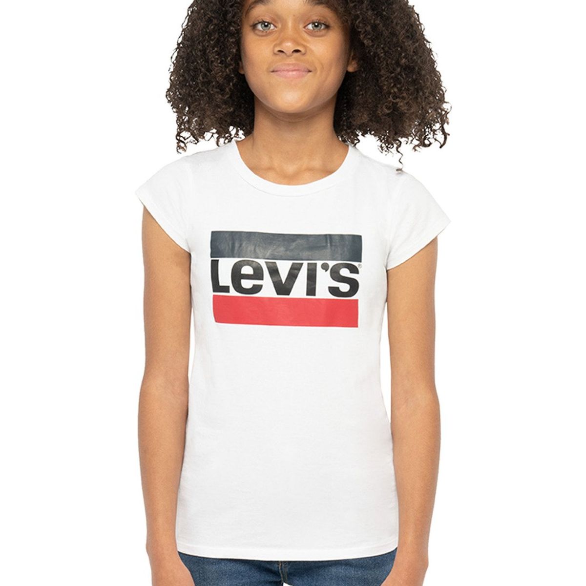 LEVIS - Polera Niña Batwing Manga Corta Blanca Levis