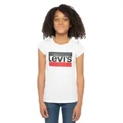 LEVIS - Polera Niña Batwing Manga Corta Blanca