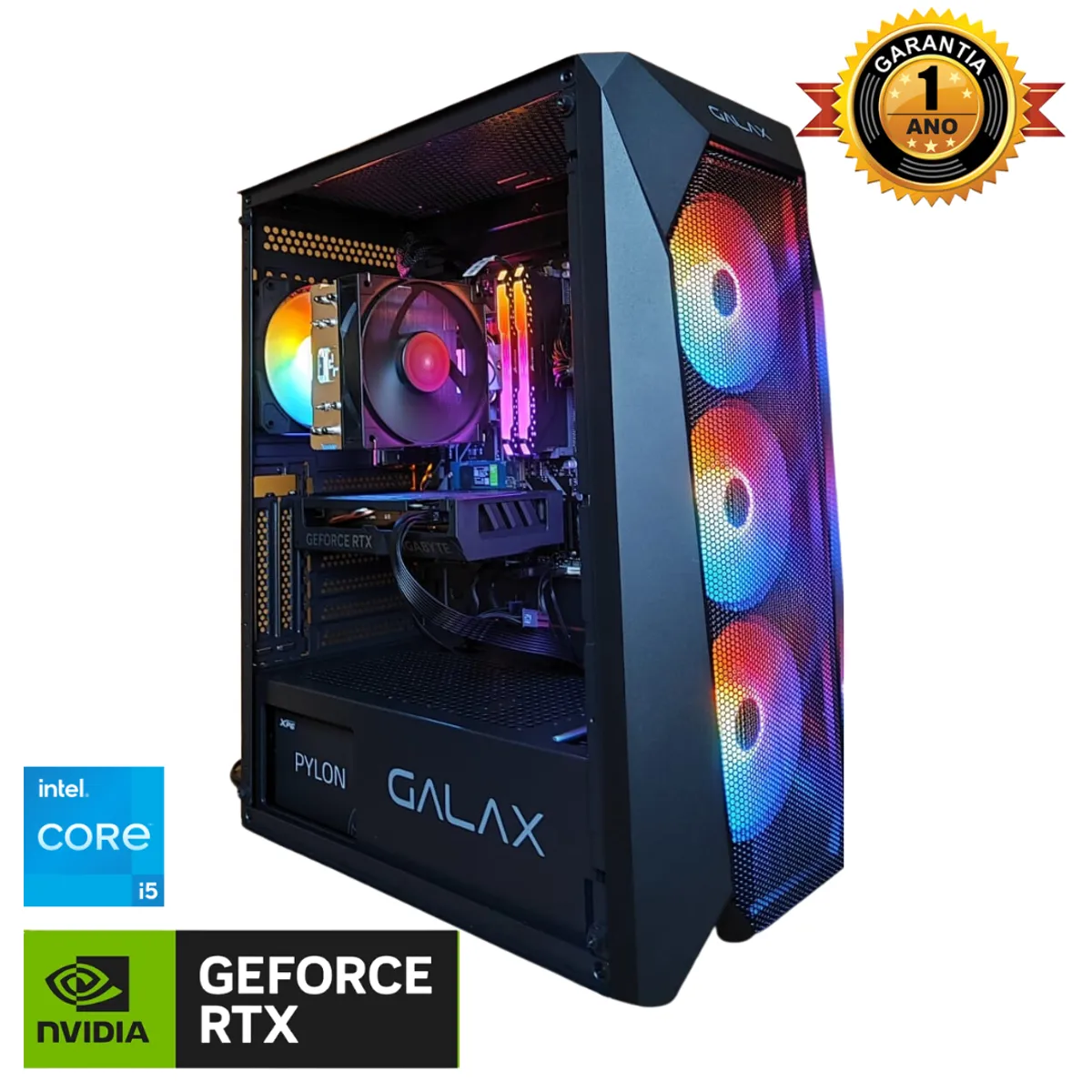 INTEL - PC GAMER Intel I5 14400F, RTX 5060TI, 16 GB RAM, 1 TB SSD M.2, H610