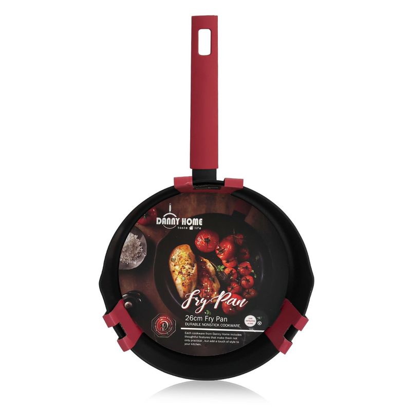 DANNY HOME - Sartén  Aluminio Danny Home de 26 cm con Mango Rojo Antideslizante