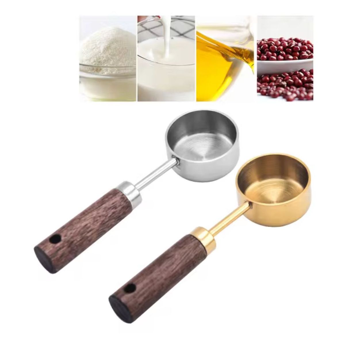 GENERICO - Cuchara Medidora De Cocina Con Mango De Madera