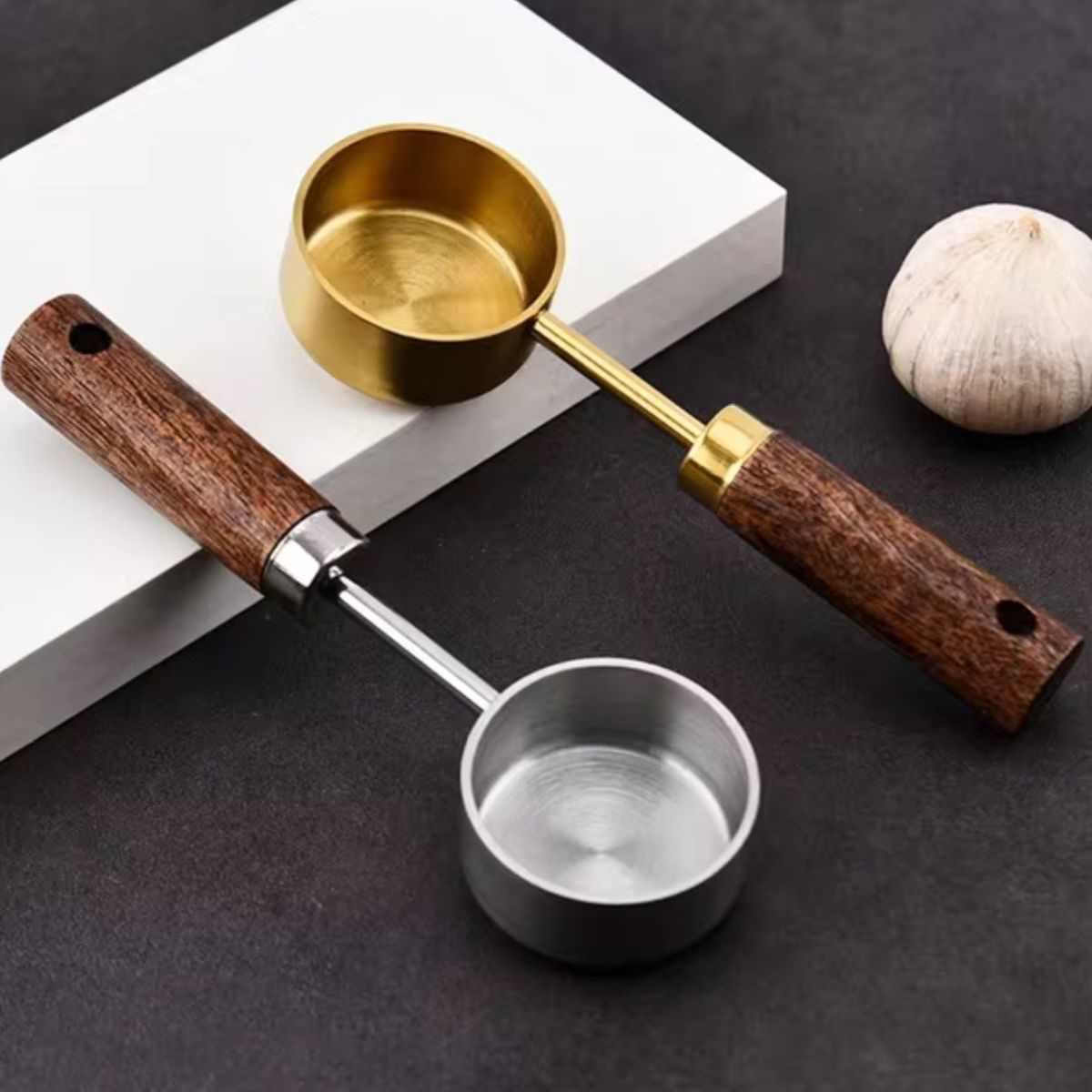 GENERICO - Cuchara Medidora De Cocina Con Mango De Madera